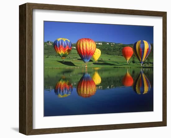 Hot Air Balloons, Snowmass CO-David Carriere-Framed Premium Photographic Print