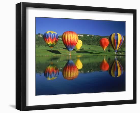 Hot Air Balloons, Snowmass CO-David Carriere-Framed Premium Photographic Print