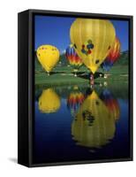 Hot Air Balloons, Snowmass CO-David Carriere-Framed Stretched Canvas