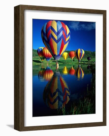 Hot Air Balloons, Snowmass CO-David Carriere-Framed Photographic Print