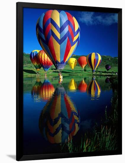 Hot Air Balloons, Snowmass CO-David Carriere-Framed Photographic Print