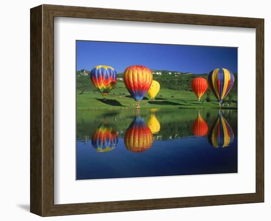 Hot Air Balloons, Snowmass CO-David Carriere-Framed Photographic Print