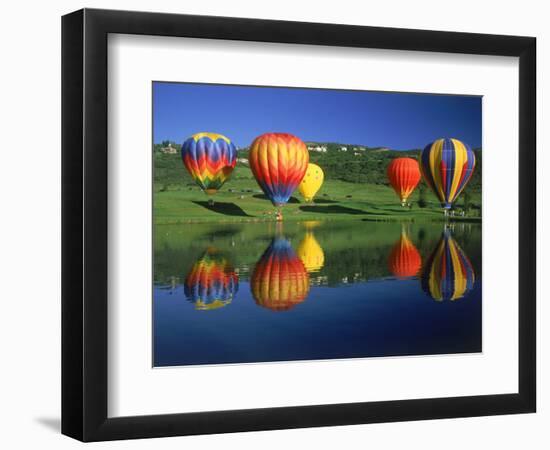 Hot Air Balloons, Snowmass CO-David Carriere-Framed Photographic Print