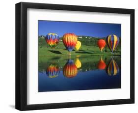 Hot Air Balloons, Snowmass CO-David Carriere-Framed Photographic Print