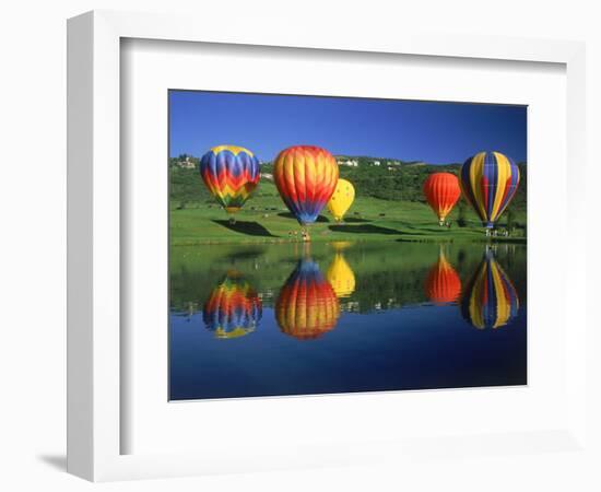 Hot Air Balloons, Snowmass CO-David Carriere-Framed Photographic Print