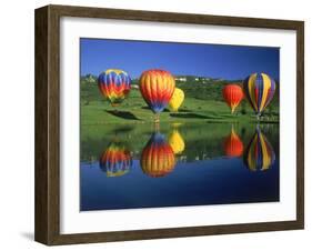 Hot Air Balloons, Snowmass CO-David Carriere-Framed Photographic Print