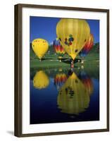 Hot Air Balloons, Snowmass CO-David Carriere-Framed Photographic Print