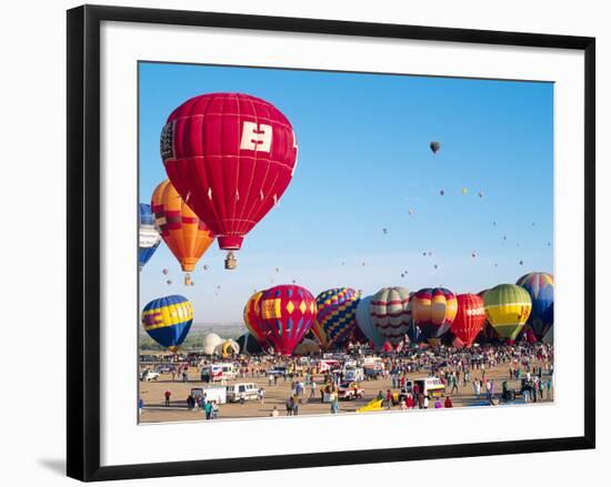 Hot Air Balloons Take Flight, Albuquerque, New Mexico, Usa-Charles Crust-Framed Photographic Print