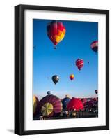 Hot Air Balloons Take Flight, Albuquerque, New Mexico, Usa-Charles Crust-Framed Photographic Print