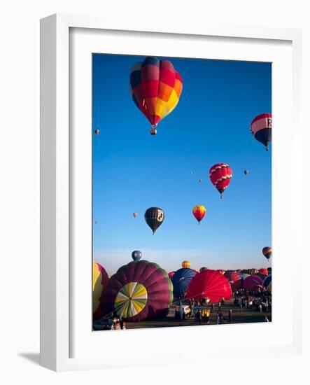 Hot Air Balloons Take Flight, Albuquerque, New Mexico, Usa-Charles Crust-Framed Photographic Print