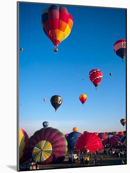 Hot Air Balloons Take Flight, Albuquerque, New Mexico, Usa-Charles Crust-Mounted Photographic Print