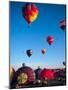 Hot Air Balloons Take Flight, Albuquerque, New Mexico, Usa-Charles Crust-Mounted Photographic Print