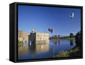 Hot Air Balloons Taking Off from Leeds Castle Grounds, Kent, England, United Kingdom, Europe-Nigel Blythe-Framed Stretched Canvas