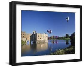 Hot Air Balloons Taking Off from Leeds Castle Grounds, Kent, England, United Kingdom, Europe-Nigel Blythe-Framed Photographic Print