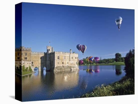 Hot Air Balloons Taking Off from Leeds Castle Grounds, Kent, England, United Kingdom, Europe-Nigel Blythe-Stretched Canvas