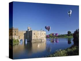 Hot Air Balloons Taking Off from Leeds Castle Grounds, Kent, England, United Kingdom, Europe-Nigel Blythe-Stretched Canvas