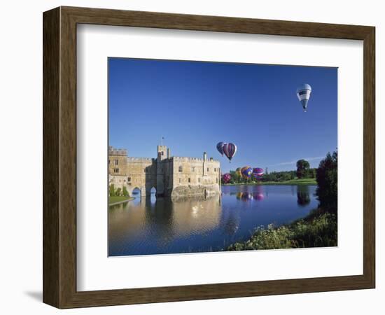 Hot Air Balloons Taking Off from Leeds Castle Grounds, Kent, England, United Kingdom, Europe-Nigel Blythe-Framed Photographic Print