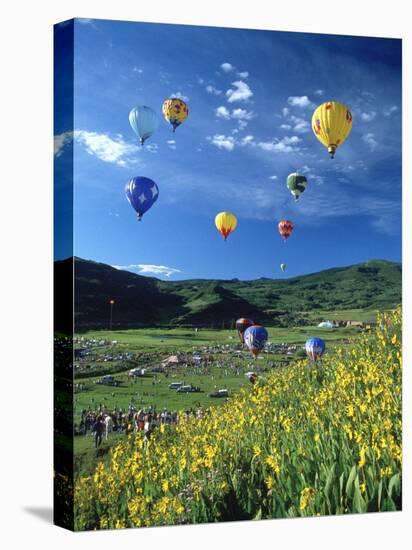 Hot Air Balloons-David Carriere-Stretched Canvas