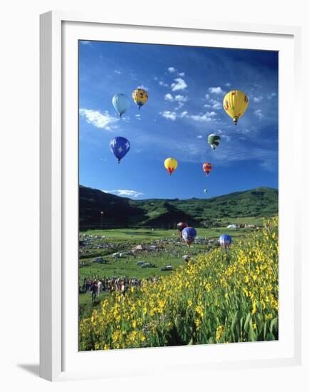 Hot Air Balloons-David Carriere-Framed Premium Photographic Print