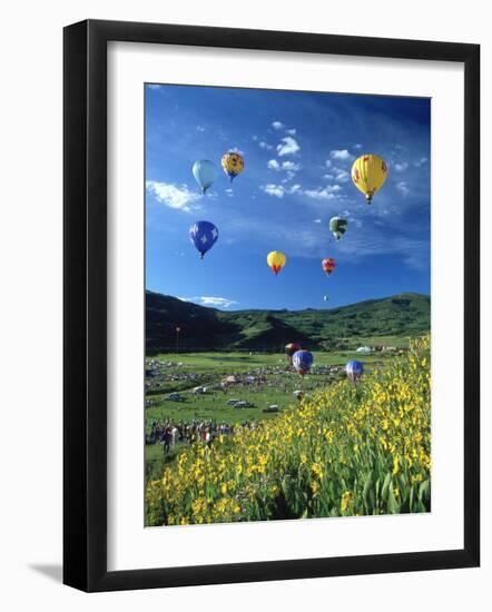 Hot Air Balloons-David Carriere-Framed Photographic Print