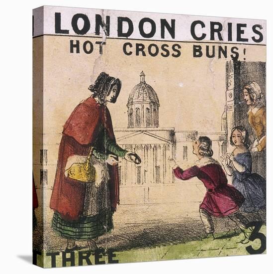 Hot Cross Buns!, Cries of London, C1840-TH Jones-Stretched Canvas