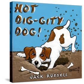 Hot Dig-Gity Dog-Janet Kruskamp-Stretched Canvas