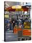 Hot Dog and Pretzel Stand, Manhattan, New York City, New York, USA-Amanda Hall-Stretched Canvas