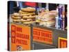 Hot Dog and Pretzel Stand, Manhattan, New York City, New York, USA-Amanda Hall-Stretched Canvas