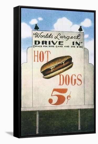 Hot Dog Billboard-null-Framed Stretched Canvas
