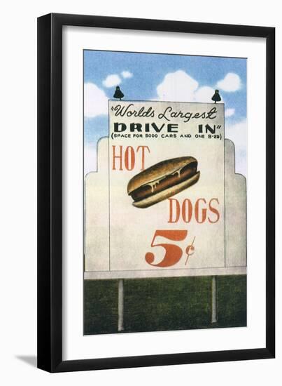 Hot Dog Billboard-null-Framed Giclee Print