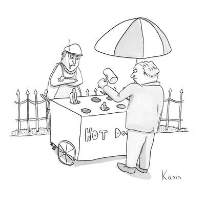 'Hotdog cart resembles whackamole game, but with hotdogs. New