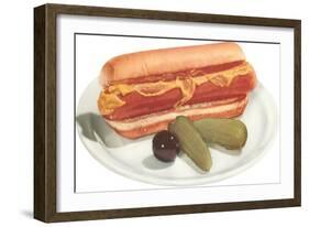 Hot Dog, Pickles, Olive-null-Framed Art Print