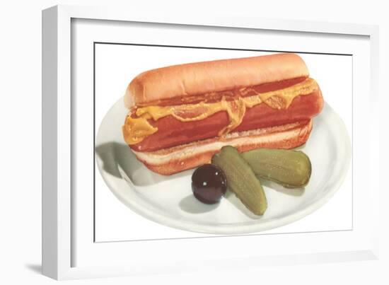 Hot Dog, Pickles, Olive-null-Framed Art Print