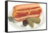 Hot Dog, Pickles, Olive-null-Framed Stretched Canvas