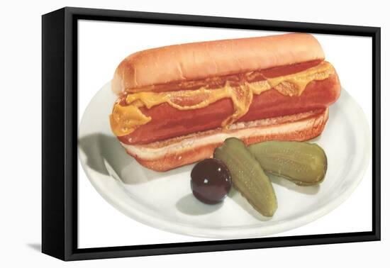 Hot Dog, Pickles, Olive-null-Framed Stretched Canvas