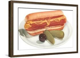 Hot Dog, Pickles, Olive-null-Framed Art Print