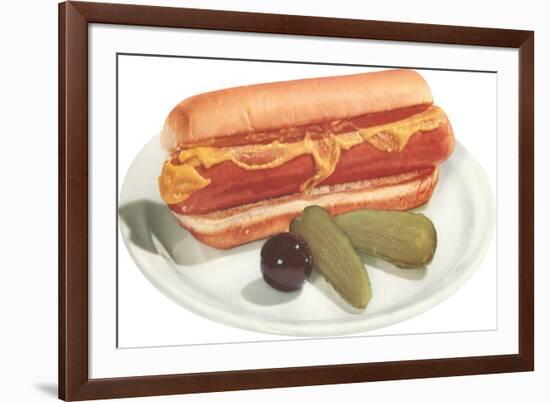 Hot Dog, Pickles, Olive-null-Framed Premium Giclee Print