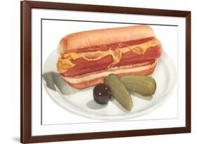 Hot Dog, Pickles, Olive-null-Framed Premium Giclee Print