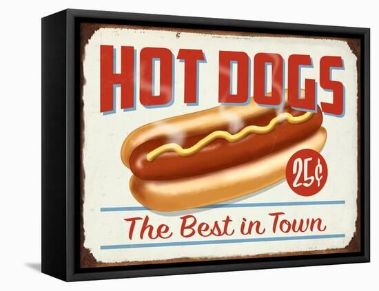 Hot Dogs Best in Town-Retroplanet-Framed Stretched Canvas