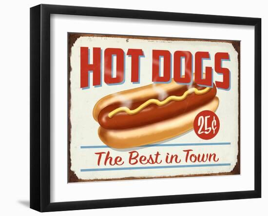 Hot Dogs Best in Town-Retroplanet-Framed Giclee Print