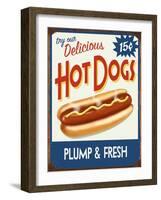 Hot Dogs Delicious-Retroplanet-Framed Giclee Print