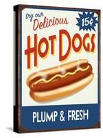 Hot Dogs Delicious-Retroplanet-Stretched Canvas