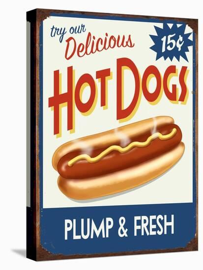 Hot Dogs Delicious-Retroplanet-Stretched Canvas