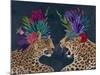 Hot House Leopards, Pair, Dark-Fab Funky-Mounted Art Print