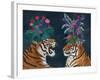 Hot House Tigers, Pair, Dark-Fab Funky-Framed Art Print