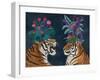 Hot House Tigers, Pair, Dark-Fab Funky-Framed Art Print