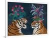 Hot House Tigers, Pair, Dark-Fab Funky-Framed Art Print