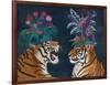 Hot House Tigers, Pair, Dark-Fab Funky-Framed Art Print