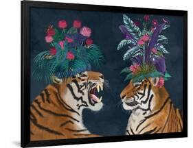 Hot House Tigers, Pair, Dark-Fab Funky-Framed Art Print