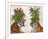 Hot House Tigers, Pair, Pink Green-Fab Funky-Framed Art Print